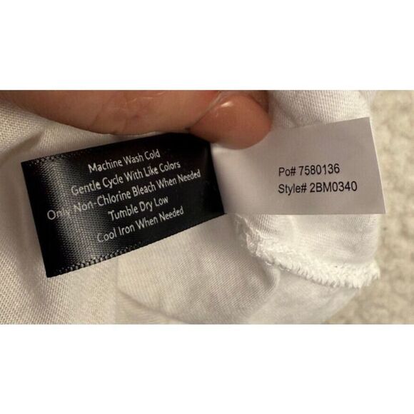 Boston Proper White Cotton/Modal Shirt Womens Casual Top One Shoulder Size M - Picture 7 of 9